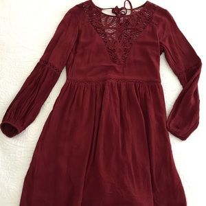 American Eagle Outfitters Cranberry Lace Dress